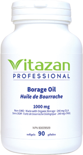 Borage Oil Organic 1000mg, 90 Softgels, Vitazan