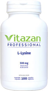 L-Lysine 500mg, 100 Caps, Vitazan