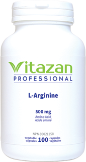 L-Arginine 500mg, 100 Caps, Vitazan