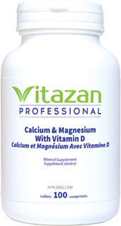 Calcium & Magnesium With Vitamin D, 100 Tabs, Vitazan