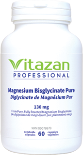 Magnesium Bisglycinate Pure 130mg, 60 &120 Veg Caps, Vitazan