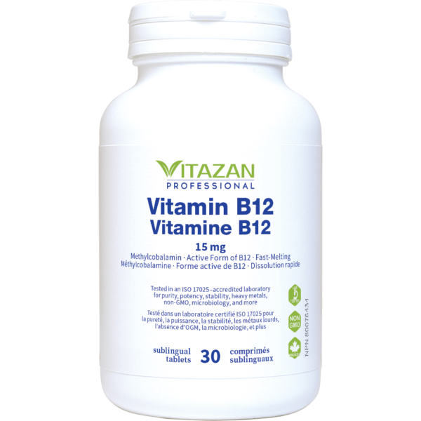 Vitamin B12 Methylcobalamin, 30  Sublingual Tabs, Vitazan