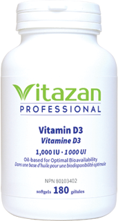Vitamin D3 1000 IU, 180 Veg Caps, Vitazan
