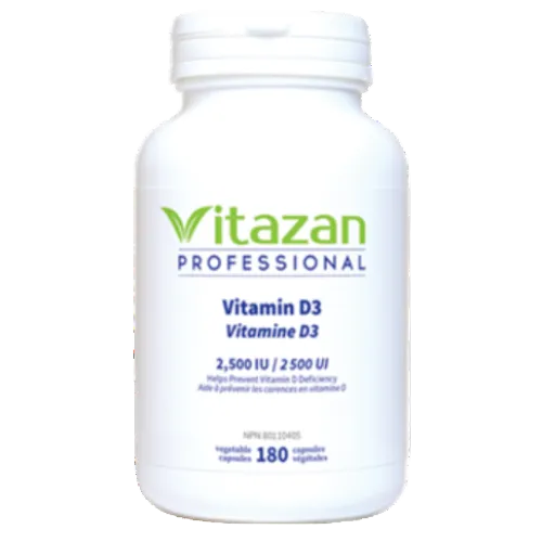 Vitamin D3 2500IU, 180 Veg Caps, Vitazan