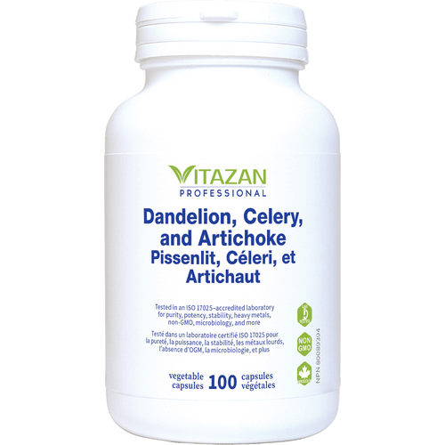 Dandelion, Celery, and Artichoke 430mg, 100 Veg Caps, Vitazan