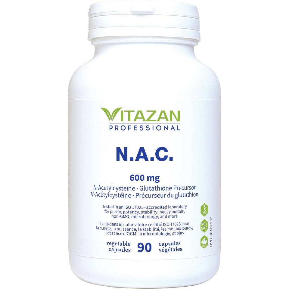N.A.C. N-Acetylcysteine 600mg, 90 Caps & 180 Caps, Vitazan