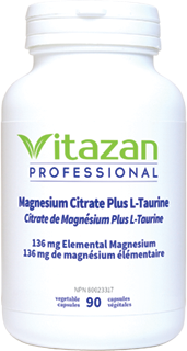 Magnesium Citrate Plus L-Taurine, 90 Veg Caps, Vitazan