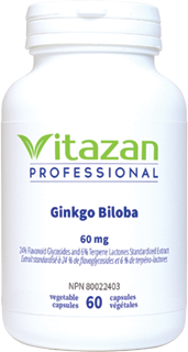 Ginkgo Biloba 60mg, 60 Veg Caps, Vitazan
