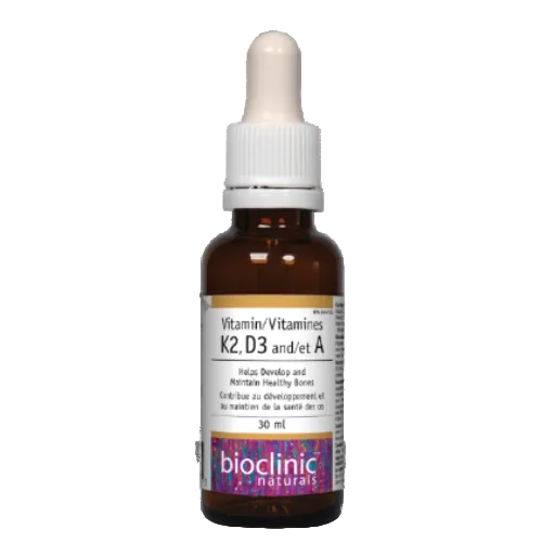 Vitamin K2, D3 and A Bioclinic 30 mL Liquid