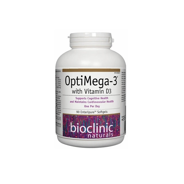 OptiMega-3 with Vitamin D3 Bioclinic 90 Enteripure Soflgels