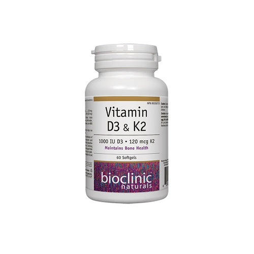 Vitamin D3 & K2, 60 Softgels, Bioclinic